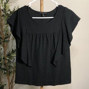 Banana Republic Black Ruffle Sleeve Blouse (T2)